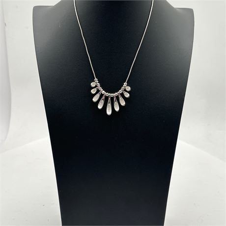 Robert Lee Morris RLM Studio Sterling Silver Graduated Fringe Necklace on Snake