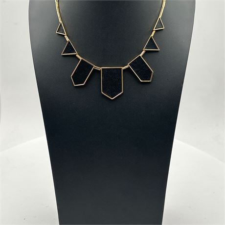 House of Harlow 1960 Classic Station Necklace in Black Leather