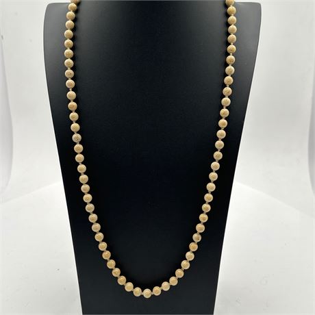 Hand-Carved Bovine Bone Bead Opera-Length Necklace