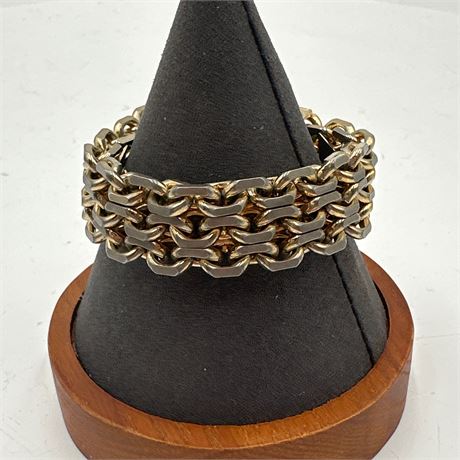 Wide Multi-Row Chain Link Bracelet, Gold-Tone Metal